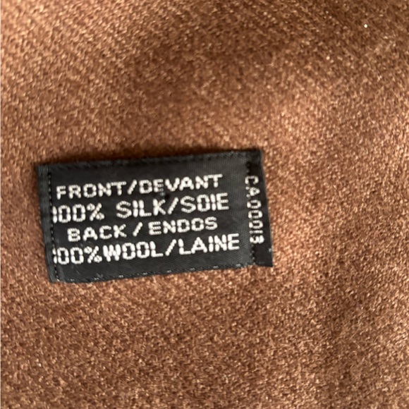 Christian Dior men’s silk and wool paisley scarf in blues and browns - Picture 6 of 8